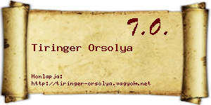 Tiringer Orsolya névjegykártya