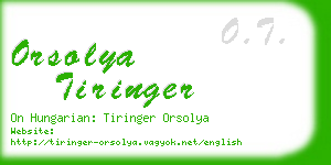 orsolya tiringer business card